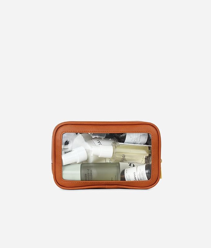 FAWN DESIGN The Toiletry Case, Hanging Travel Toiletry Bag for Women, Premium Matte Faux Leather Clear Toiletry Bag, Zippered Small Toiletry Bag, Easy to Clean, 7.5 x 2.5 x 4.5 inches - Image 3