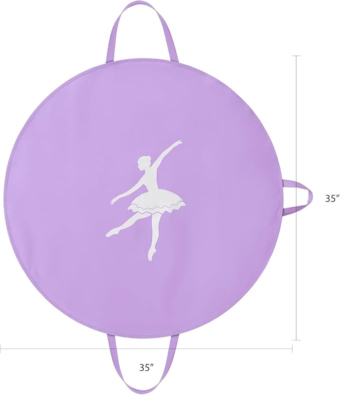 KEEGH Girls Tutu Garment Bag 35 Inch Ballet Tutu Bag, Foldable Dance Costume Garment Bag for Hanging Clothes, Pancake Dance Bag for Dancers with Handle Strap for Travel or Storage, Purple - Image 2