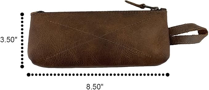 Hide & Drink, Carry-On Toiletry Bag, Pen and Pencil Case, Cable Organizer, Storage for Utensils, Travel Essentials, Full Grain Leather, Handmade, Bourbon Brown - Image 6