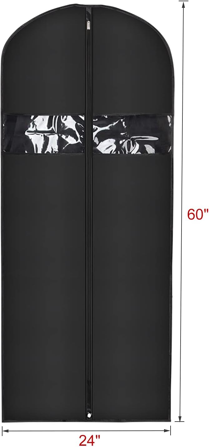 Univivi 16 Pack Suit Cover Bags 60 Inch Garment Bags for Hanging Clothes, Garment Bags for Women Dresses with Clear Window and ID Card Holder for Suit Jacket, Skirt, Shirt and Coat - Image 2