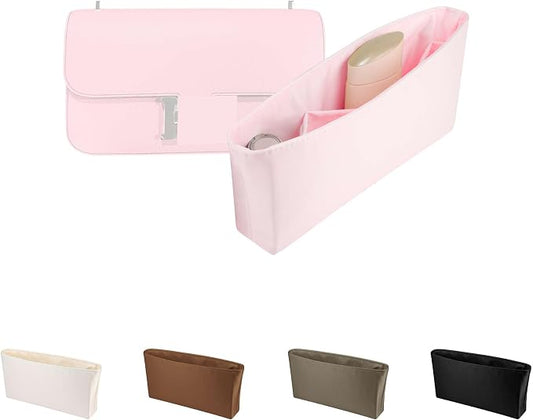 Satin Purse Organizer Insert for Constance Elan, Pink | Tailored Fit, Multiple Pockets, Lightweight Satin, Purse Essentials, Ideal for Travel, Shopping, and Daily Use by KINGSINBAG