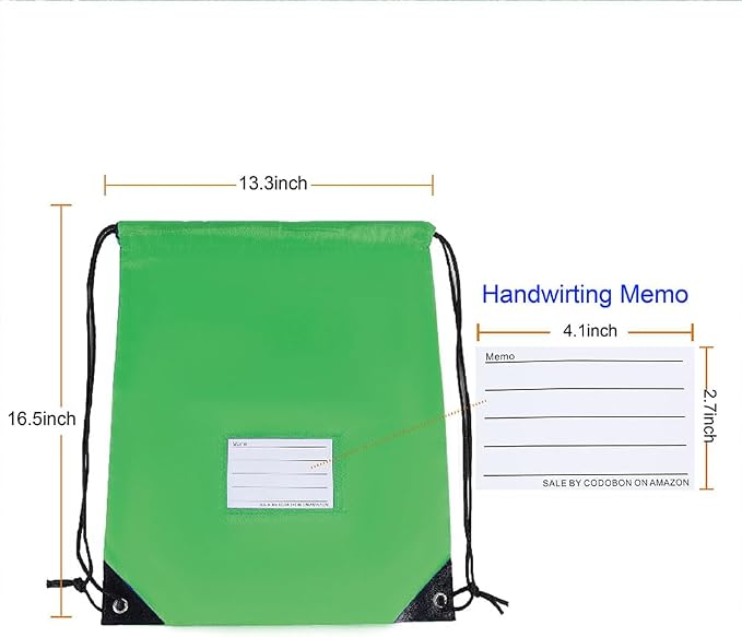 30 Pack Drawstring Bags,Bulk Draw String Backpack, DIY Gym Sports Cinch Bag Sackpack for Women Men, Green - Image 2
