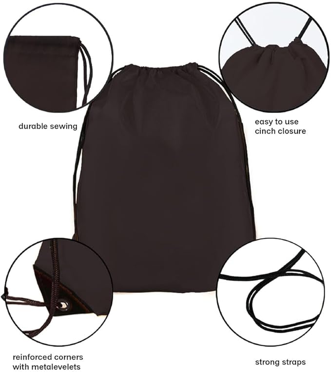 Drawstring Backpack Bulk 50 Packs Draw String Bags for Gym Sports Trip Pedestrianism Cinch Sack DIY for Women Men (black) - Image 3