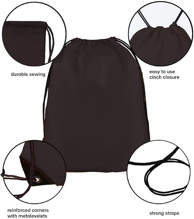 Drawstring Backpack Bulk 40Pcs Draw String Backpack Bags DIY Gym Sports Traveling Yoga Cinch Bag Sackpack Drawstring (black) - Image 3
