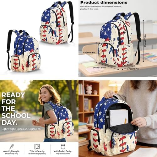 Kids' Backpacks School-Bag 4 Pack Set Custom Baseball Print Backpack with Lunch Box Pencil Case Water Bottle Holder Sling Bag with Pocket Adjustable Strap - Image 6
