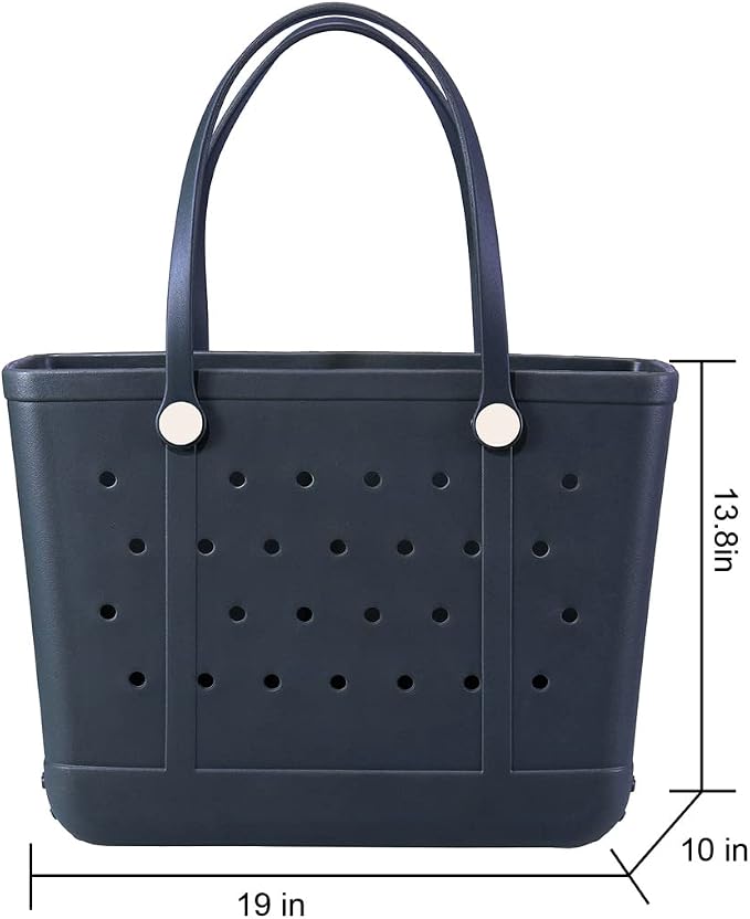Extra Large Rubber Beach Bag Tote Bag for Women Waterproof Bag | Waterproof EVA Beach Tote with Zipper Pocket & Non-Slip Bottom | Sturdy Tote for Beach Pool Boat Groceries & Travel - Image 4