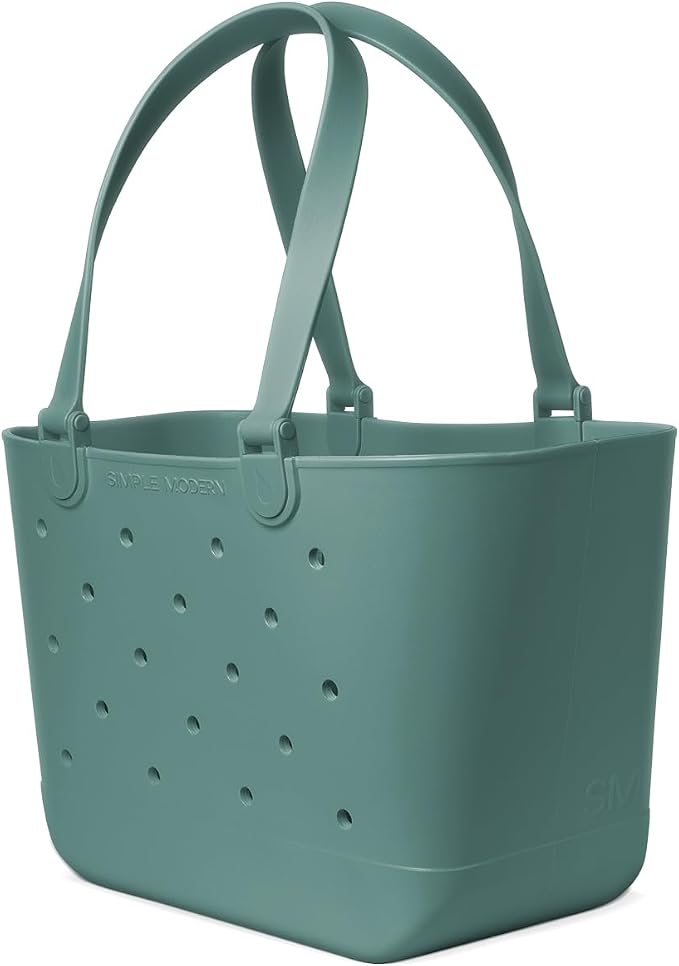 Simple Modern Large Beach Bag | Waterproof Getaway Rubber Tote with Zipper Pocket for Travel, Pool, Boat, Groceries, Sports | Laguna - Image 4