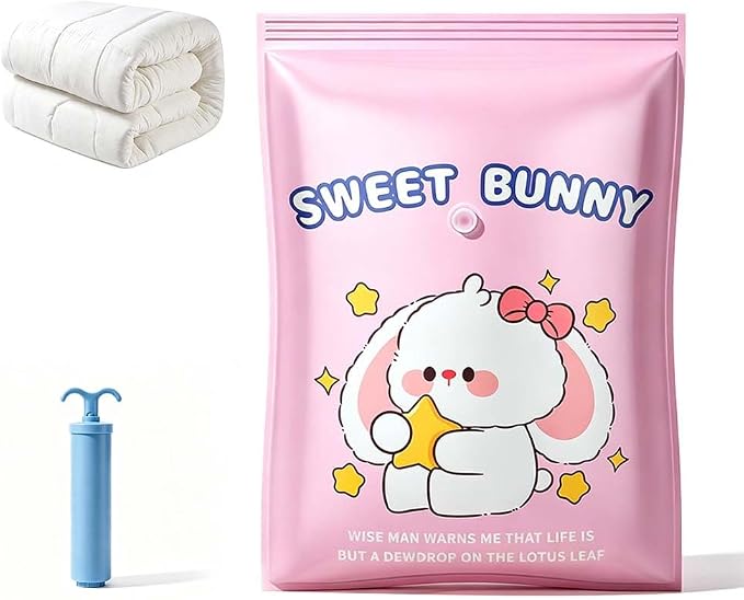 Vacuum Storage Bags with Pump, Thick Space Saver for Blanket & Comforters (Super Large 1pc + Vacuum Hand Pump) by VLZLQ