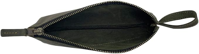 Hide & Drink, Carry-On Toiletry Bag, Pen and Pencil Case, Cable Organizer, Storage for Utensils, Travel Essentials, Full Grain Leather, Handmade, Dark Jade - Image 4