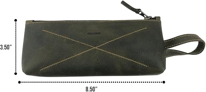Hide & Drink, Carry-On Toiletry Bag, Pen and Pencil Case, Cable Organizer, Storage for Utensils, Travel Essentials, Full Grain Leather, Handmade, Dark Jade - Image 6