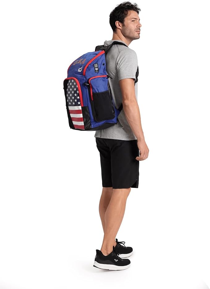 ARENA Spiky III Backpack 45 USA Swimming Athlete Sports Gym Rucksack Large Training Gear Equipment Swim Bag for Men and Women, 45 Liters, US Team - Image 6