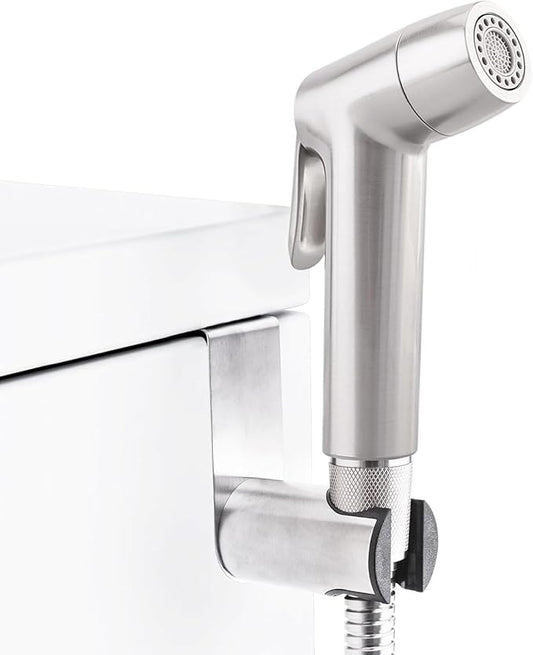 Brushed Nickel Handheld Bidet Sprayer, Muslim Shower Bidet Attachment, Cloth Diaper Toilet Sprayer, Jet Spray for Feminine Wash