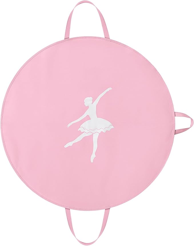 LOVEGRASS Tutu Garment Bag for Kids, 35" Tutu Bag for Hanging Clothes, Pancake Dance Bag for Dance Costume, Round Ballet Bag with 3 Handles for Children Girls, Pink by LOVEGRASS
