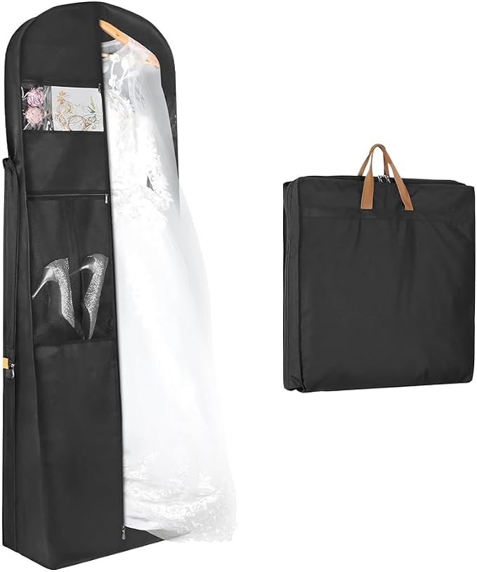 Zilink 72" Wedding Dress Garment Bag Dress Bags for Gowns Bridal Dress Travel Bag with 12”Gusseted and Accessory Pockets for Wedding Dress, Puffy Gowns [Upgraded Version] by Zilink