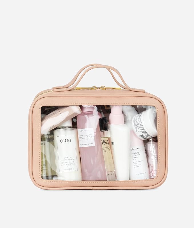 FAWN DESIGN The Toiletry Case, Hanging Travel Toiletry Bag for Women, 2 Compartments, Premium Matte Faux Leather Clear Toiletry Bag, Zippered Large Toiletry Bag, Easy to Clean, 9.5 x 3.5 x 6.5 inches - Image 5