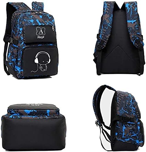 Asge Backpack for School Boys Backpacks for Kids Camo Bookbag for Middle School Bags Waterproof Travel Back Pack (Blue) | Camo Design, Middle School, Waterproof, Travel - Image 3