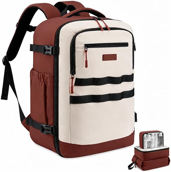 LOVEVOOK 40L Travel Backpack for Women & Men, TSA Approved Carry On Backpack with 3 Packing Cubes, Waterproof Personal Item Bag Fits 17 Inch Laptop, Weekender Essentials Overnight Backpack for Trip by LOVEVOOK