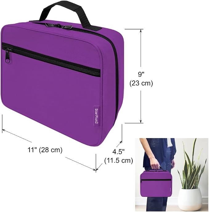 Large Pill Bottle Organizer & Medicine Bag for Travel, Purple | Prescription bottle organizer with 10 bottle pockets and padded storage for medication bottles, supplements, vitamins - Image 3