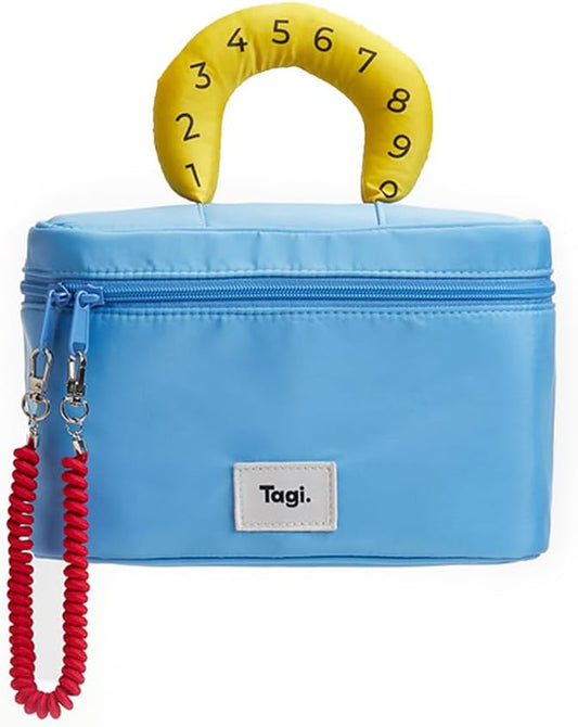 Tagi. Callme Hotdog Large Capacity Travel Makeup Bag, Waterproof Polyester Cosmetic Bag for Women, Wide-Open Flat Pouch for Toiletry & Travel, Portable Organizer with Handle & Dividers by Tagi
