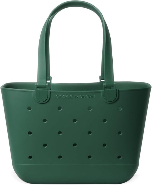 Simple Modern Large Beach Bag | Waterproof Getaway Rubber Tote with Zipper Pocket for Travel, Pool, Boat, Groceries, Sports | Forest by Unknown