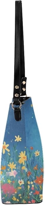 HUGS IDEA Boho Bags for Women Leather Handbag Shoulder Bucket Crossbody Purse - Image 4