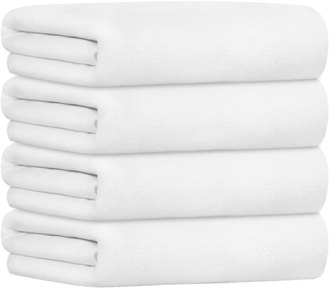 JML Bath Towel, Microfiber Bathroom Towels Set 4 Pack (30" x 60") for Adult Men Women - Large Size, Extra Absorbent, Quick Drying as Hair Wrap, Swim, Fitness, Sport, Yoga by JML