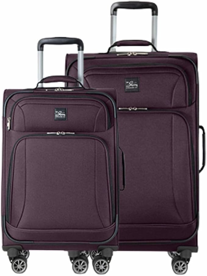 Skyway Epic Softside 2-Piece Luggage Set - Lightweight Suitcase with Wheels | TSA Approved Travel Bag | Spinner Suitcase | Luggage Set with Telescoping Handle, 20", & 24", Plum by SkywayLuggage