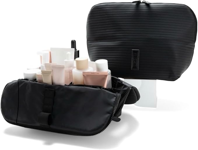 THE VERTI-Vertical Waterproof Makeup & Toiletry Bag | 23-Pocket Organizer with Upright, Fold-Down Design for Skincare, Toiletries & Essentials (Onyx) by Unknown