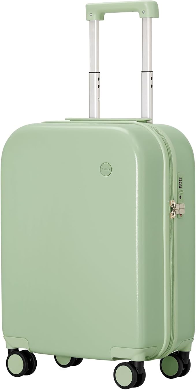 mixi Carry on Luggage, 20'' Suitcase Spinner Wheels Luggage Hardshell Lightweight Rolling Suitcases PC with Cover & TSA Lock for Business Travel, Avocado Green by MIXI