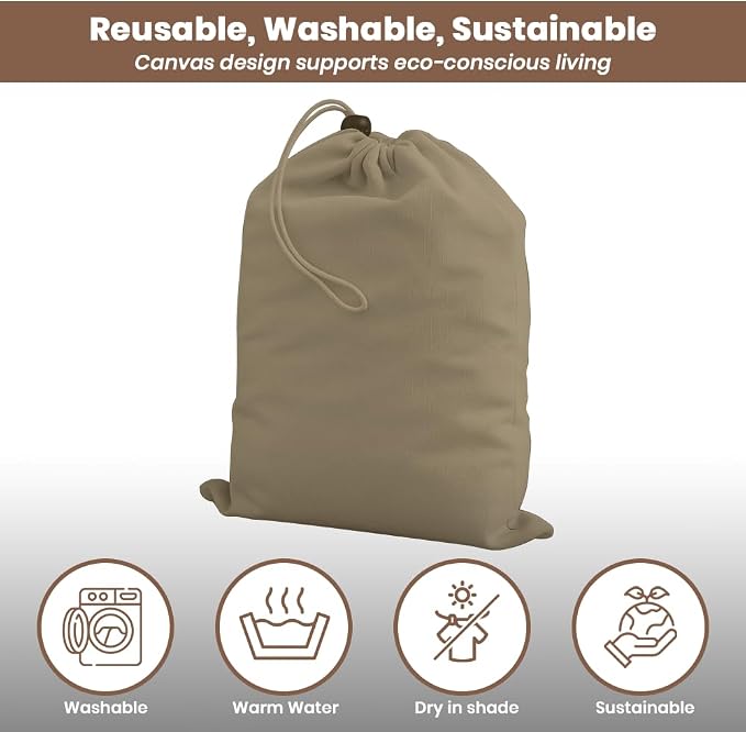 LFH Cotton Rich Shoe Storage Bags with Drawstring, Dustproof Breathable Reusable Organizer, Perfect For Travel, Dorm, Hotel, College, Gym, Easy to Carry, Machine Washable 8"x17" (Pack of 6) - Chambray - Image 7