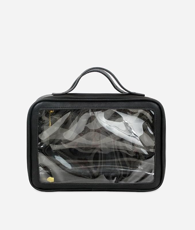 FAWN DESIGN The Toiletry Case, Hanging Travel Toiletry Bag for Women, 2 Compartments, Premium Matte Faux Leather Clear Toiletry Bag, Zippered Large Toiletry Bag, Easy to Clean, 9.5 x 3.5 x 6.5 inches - Image 2