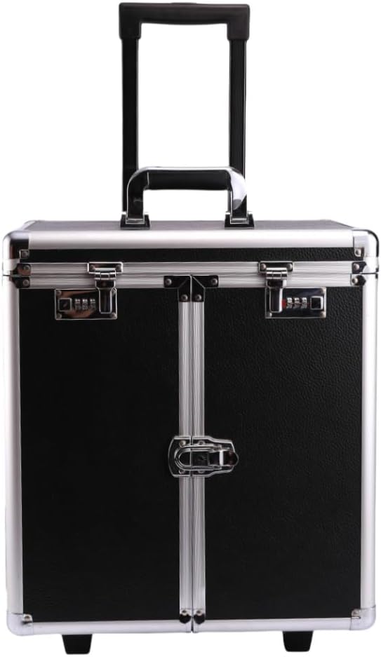 Rolling Jewelry Trolley Case with Drawers Sturdy Cases for Travel and Vendor Showes Jewels Sets Display Organizer (Black 2) - Image 2