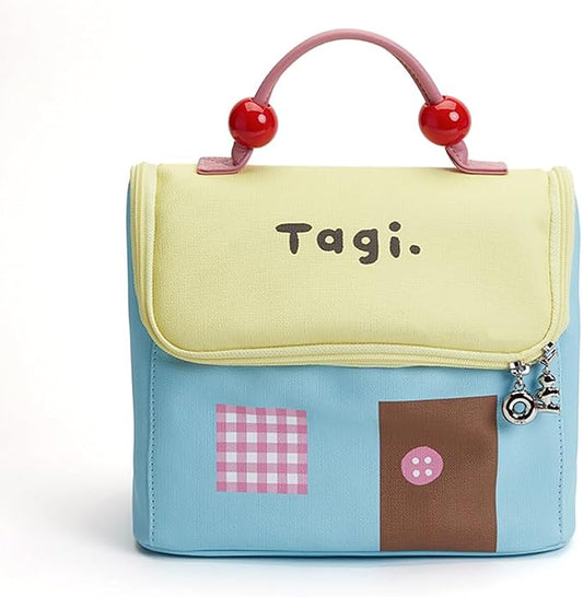 Tagi. Signal House Large Capacity Travel Makeup Bag, Waterproof PVC Cosmetic Bag for Women, Wide-Open Flat Pouch for Brushes & Skincare, Portable Organizer with Handle & Dividers by Tagi