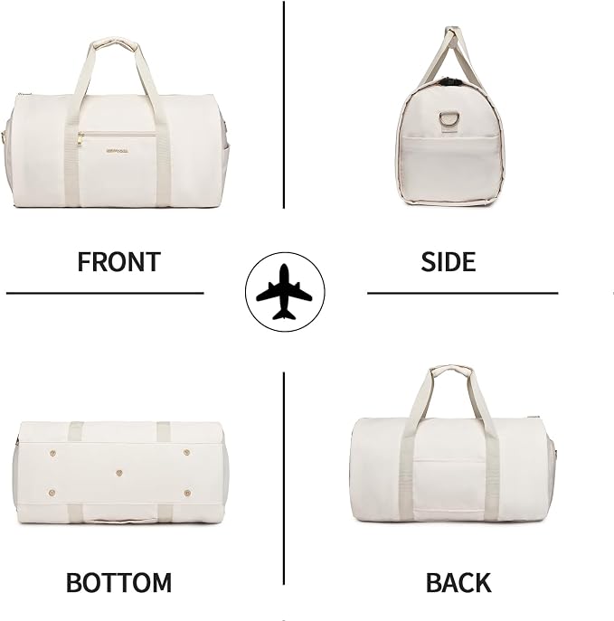 seyfocnia Convertible Carry on Garment Bag for Women, Garment Bags for Travel with Shoe Pouch 2 in 1 Hanging Suitcase Suit Bag for Women Travel Duffle Bag Garment Bag - Image 5