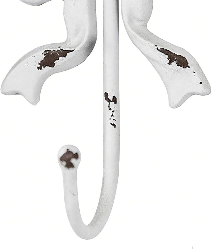 Cast Iron Shabby Chic Wall Mounted Bow Hook,Decorative Coat Hook for Scarf, Bag, Towel, Hat etc for Living Room Kitchen Bathroom Office Pack of 3 (Pack of 3(White)) - Image 3