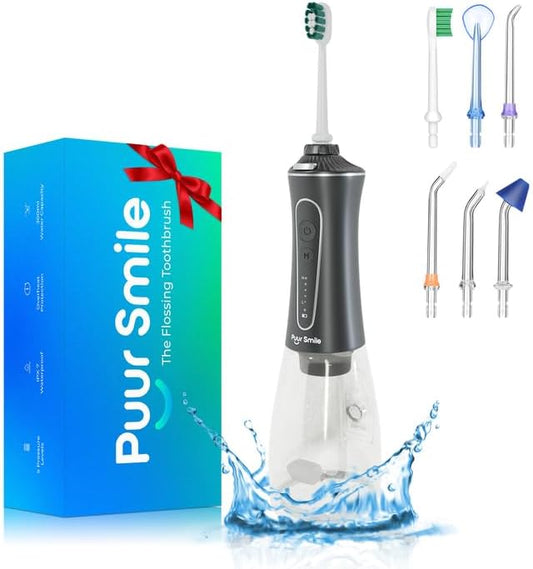 Professional Water Flosser - Advanced Dental Care for a Healthier Mouth, Gum, and Teeth - IPX7 Waterproof Oral Irrigator | 7 Replacement Tips, Travel-Friendly, Rechargeable - Oral Hygiene