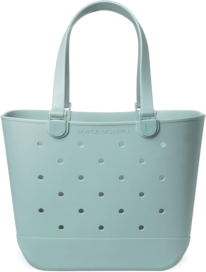 Simple Modern Extra-Large Beach Bag | Waterproof Getaway Rubber Tote with Zipper Pocket for Travel, Pool, Boat, Groceries, Sports | Sea Glass Sage by Unknown