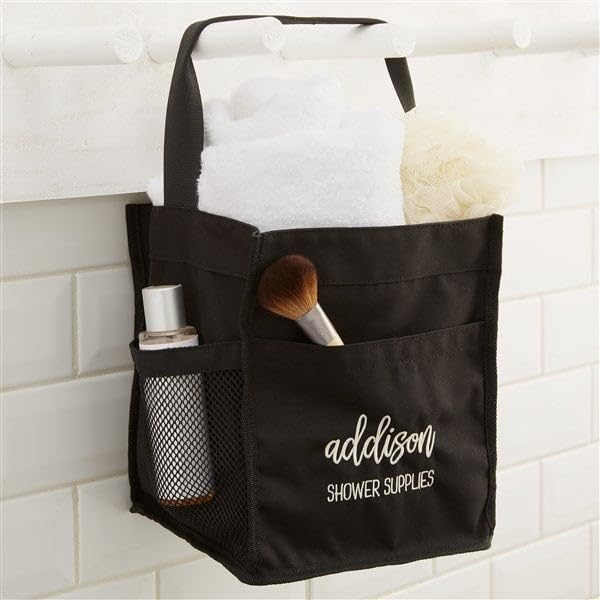 Personalization Universe Scripty Style Personalized Embroidered Shower Caddy with Handle and Pockets - Ideal for Dorms and Travel, Girls and Women Dorm Rooms - Image 3