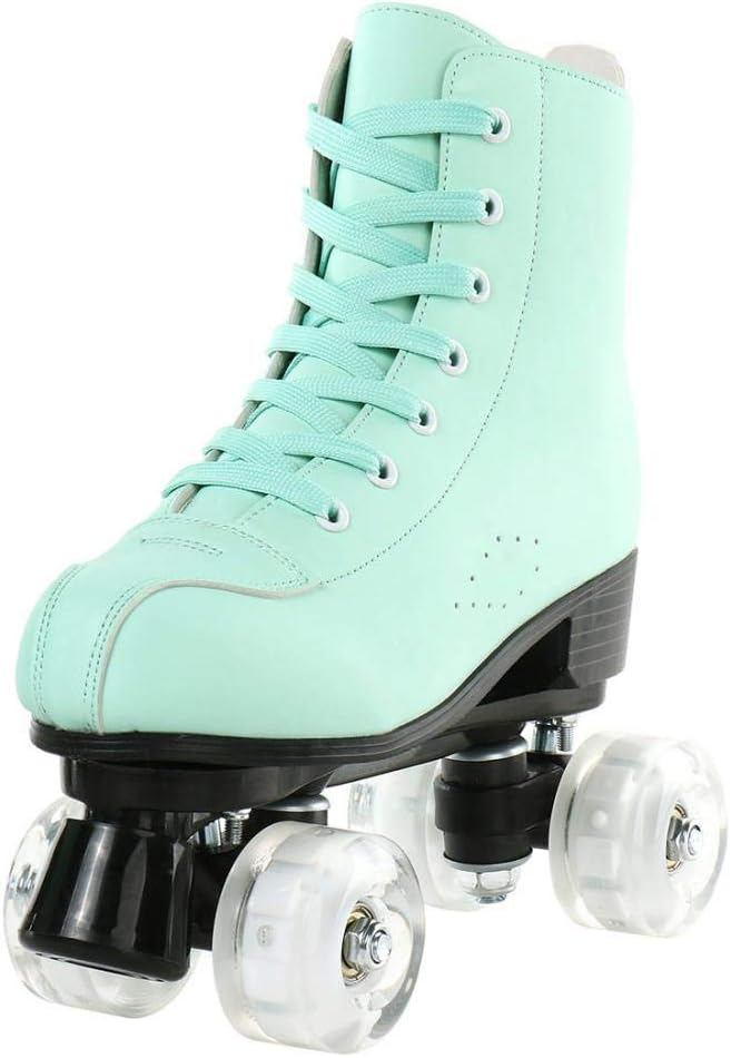 YYW Roller Skates for Women Men, High Top PU Leather Classic Double-Row, Indoor Outdoor, Beginner Shoes Bag - Image 4