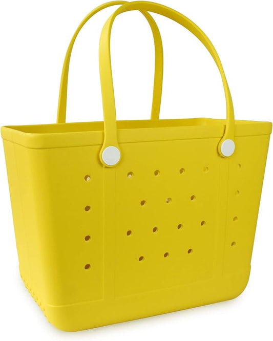 Beach Bag X Large Rubber Tote Bag, Waterproof Washable Open for Women Croc Bag Hand Bag for Beach Pool Yoga by UeKeKicg