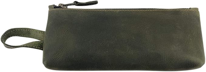 Hide & Drink, Carry-On Toiletry Bag, Pen and Pencil Case, Cable Organizer, Storage for Utensils, Travel Essentials, Full Grain Leather, Handmade, Dark Jade - Image 2