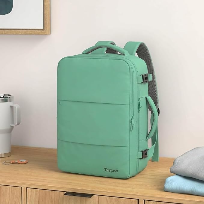 Taygeer Travel Backpack for College Woman, Backpack for 15.6 inch Laptop | Lightweight TSA Friendly Bag for Women with Water Bottle Holder, Back Pack Carry On Luggage for friend Gym Sport,Green - Image 2