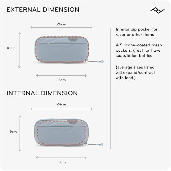 Peak Design Small Wash Pouch, Ocean, Weatherproof Travel Toiletry Bag, Upright or Hanging with Pockets, Magnetic Toothbrush Pocket, Wide UltraZip Opening, Toiletry Bag for Men and Women - Image 6