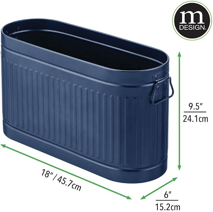 mDesign Large Steel Free Standing Toilet Paper Organizer, 6-Roll Tissue Storage Holder Container Bin for Bathroom Floor, Fits Under Sink, Vanity, Shelf, In Cabinet, Corner, Oscar Collection, Navy Blue - Image 6