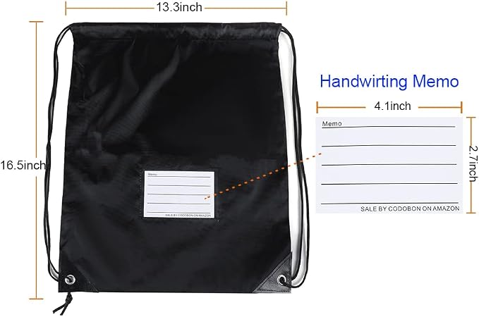 30 Pack Drawstring Bags,Bulk Draw String Backpack, DIY Gym Sports Cinch Bag Sackpack for Women Men, Black - Image 2