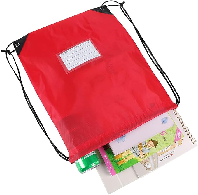 CODOBON 50 Pack Drawstring Bags,Bulk Draw String Backpack, DIY Gym Sports Cinch Bag Sackpack for Women Men, Red - Image 4