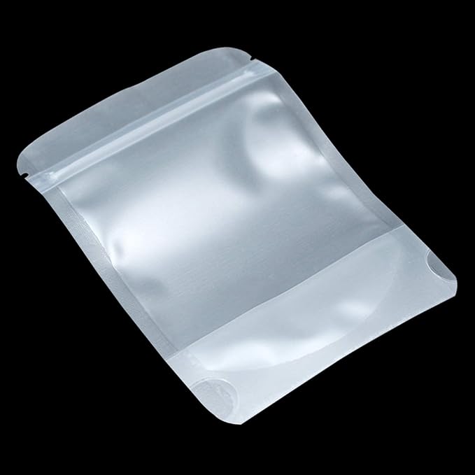 PABCK 100 Pack 3.5x5.1 inch Resealable Stand Up Bags Matte Clear Zipper Lock Heat Seal Pouch with Tear Notch for Zip Food Storage Lock Packing - Image 5