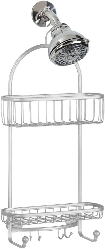 iDesign Shower Caddy, Silver | Bathroom Storage Shelves, For Shampoo, For Conditioner, For Soap by iDesign