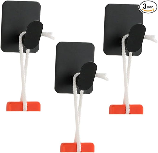 Wall Hooks for Hanging: Black Coat Hooks 3PACK Adhesive Wall Mounted Hook Hangers for Hanging Key Coat Towel Hat Bag Backpack Headphone in Bathroom Closet Adhesive Screws on (3P FB) by MeetRade