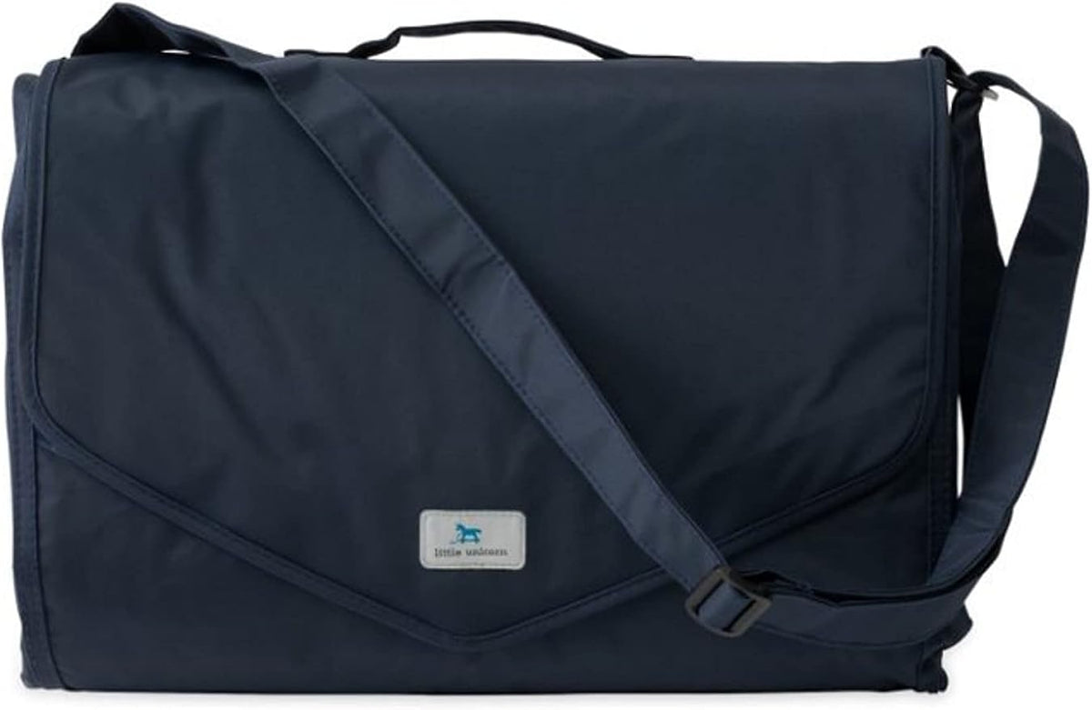 Little Unicorn 5'x7' Outdoor Family Picnic & Beach Blanket | Durable & Water-Resistant Fabric | Compact Fold & Easily Wipes Clean | Zipper Pocket (Navy Plaid) - Image 4